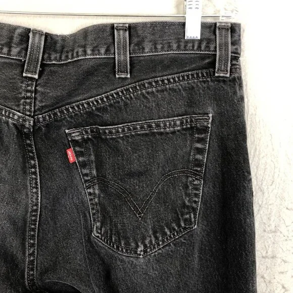 VTG Levis 501 Jeans Mens 38x32 Black FadedButton Fly Straight Leg Y2K Mexico